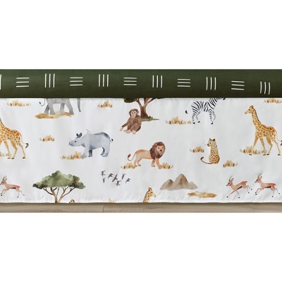 Sweet Jojo Designs Boy or Girl Gender Neutral Unisex Baby Crib Bed Skirt Jungle Animals Yellow Orange and White