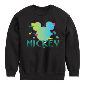Boys' - Disney - 8 Bit Mickey Graphic Long Sleeve Fleece Sweatshirt - 1 of 4