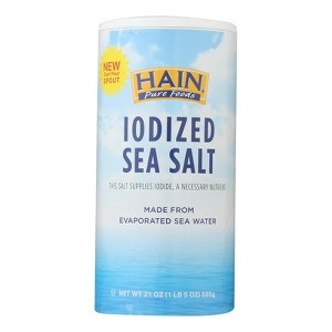 Hain Sea Salt - Iodized - Case of 8 - 21 oz - 1 of 2