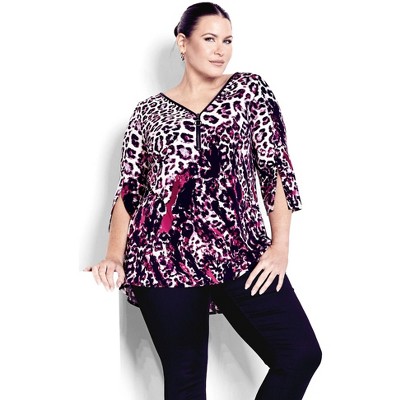 Avenue Women's Plus Size Leona Zip Top
