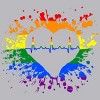 Adult Design By Humans Pride Heartbeat EKG Splatter By LegatoTendo Tank Top - 2 of 2