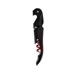 True TrueTap Double Hinged Waiter’s Corkscrew, Matte Black Bottle Opener with Foil Cutter, Wine Key - 1 of 4