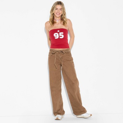 Women's Low-Rise Baggy Jeans - Wild Fable™ Brown 4