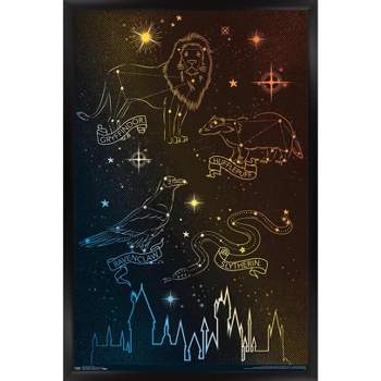 Trends International The Wizarding World: Harry Potter - Houses in the Stars Framed Wall Poster Prints