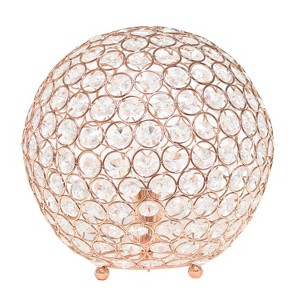 10" Elipse Medium Contemporary Metal Crystal Round Orb Table Lamp - Lalia Home - 1 of 4