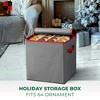 OSTO Christmas Decorative Ornament Storage Box Stores Up to 64 Holiday Ornaments of 3 inches; Non-Woven Fabric with Carry Handles and Card Slot - 2 of 4