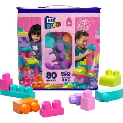 MEGA BLOKS Big Building Bag - Pink 80pcs