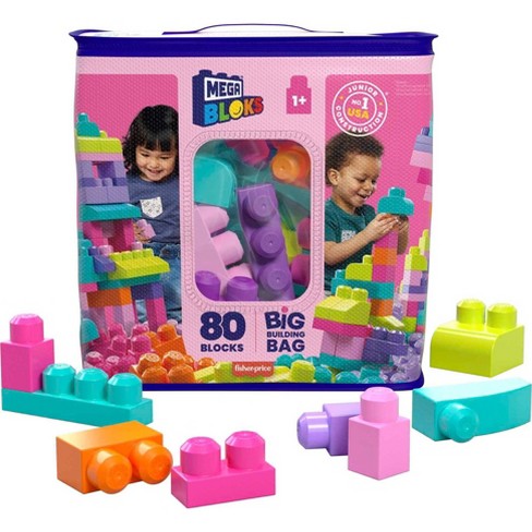 Mamut Grabar el plastico Mega Bloks Big Building Bag - Pink 80pcs : Target