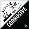 KOVOT - 500 Labels - 4"x4" Corrosive DOT (Class 8) Hazardous Materials Warning Labels 500 Dangerous Goods Labels on Roll D.O.T. Adhesive Stickers - 3 of 4