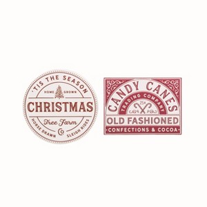 Transpac Small Metal Enamel Cmas Wall Decor Set of 2 Christmas Home Decorations - 1 of 1
