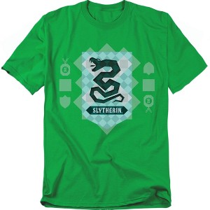 Harry Potter Abstract Slytherin House Shield Adult T-Shirt - 1 of 4