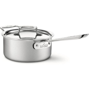 All-Clad D5 5-Ply Stainless Steel Sauce Pan 3 Quart Induction Oven Broiler Safe 600F Pots and Pans, Cookware Silver - 1 of 3