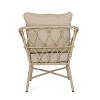 4pc Bruce Outdoor Wicker Set with Cushions Light Brown/Beige - Christopher Knight Home - image 2 of 4