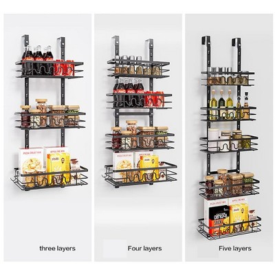 Over-Door Pantry Organizer - Hanging Spice Rack for Kitchen, Cabinet & Pantry - Space-Saving Storage Shelves