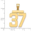 Black Bow Jewelry 14k Yellow Gold, Athletic Collection, Large Polished Number 37 Pendant - 2 of 3