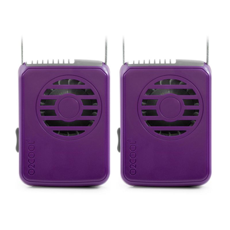 O2COOL 2pk Deluxe Necklace Fans Purple, 1 of 9