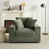 43.3"Corduroy Single Sofa With Back Pillow,Chaise Sofa,2 Toss Pillows And A Ottoman,Comfy Sofa Deep Seat Couch For Living Room-Cuddlewood - 2 of 4