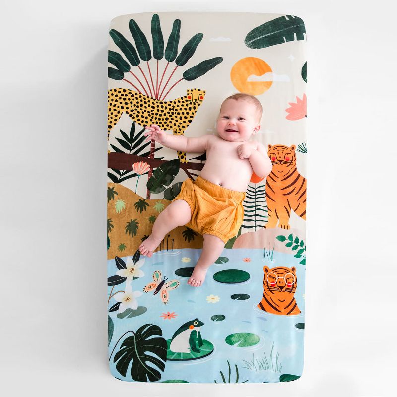 Rookie Humans In The Jungle 100% Cotton Fitted Crib Sheet., 1 of 6