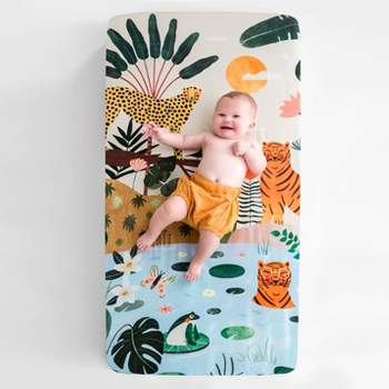 Rookie Humans In The Jungle 100% Cotton Fitted Crib Sheet.