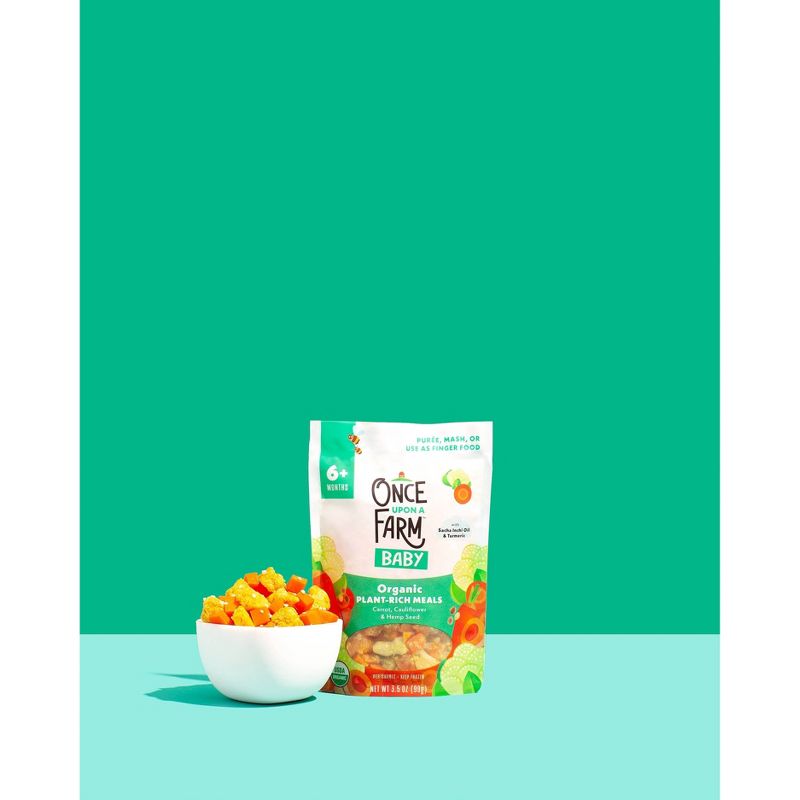 Once Upon a Farm Baby Organic Frozen Plant-Rich Meals with Carrot, Cauliflower &#38; Hemp Seed - 3.5oz, 5 of 6