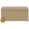 vidaXL Garden Storage Box with Wheels Mix Beige 50.2 Gal Poly Rattan - 4 of 4