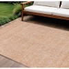 Peach And Ivory Floral Washable Indoor Outdoor Area Rug - 2 of 4