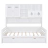 TIRAMISUBEST Twin/Full Size Daybed With 2 Storage Drawers and All-in-One Cabinet, Wooden Daybed Frame Sofa Bed with Open Storage Shelves - 4 of 4