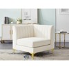 Meridian Furniture Alina Cream Velvet Corner Chair - image 3 of 4