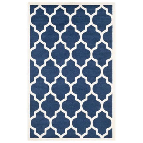 5 X8 Rectangle Outdoor Patio Rug Navy Beige Safavieh Target