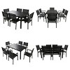 7-Piece Outdoor Dining Set, Steel Frame Armrest Single Dining Chairs with Rectangle Table, Modern Chairs with Plastic Textile–Cuddlewood - 4 of 4
