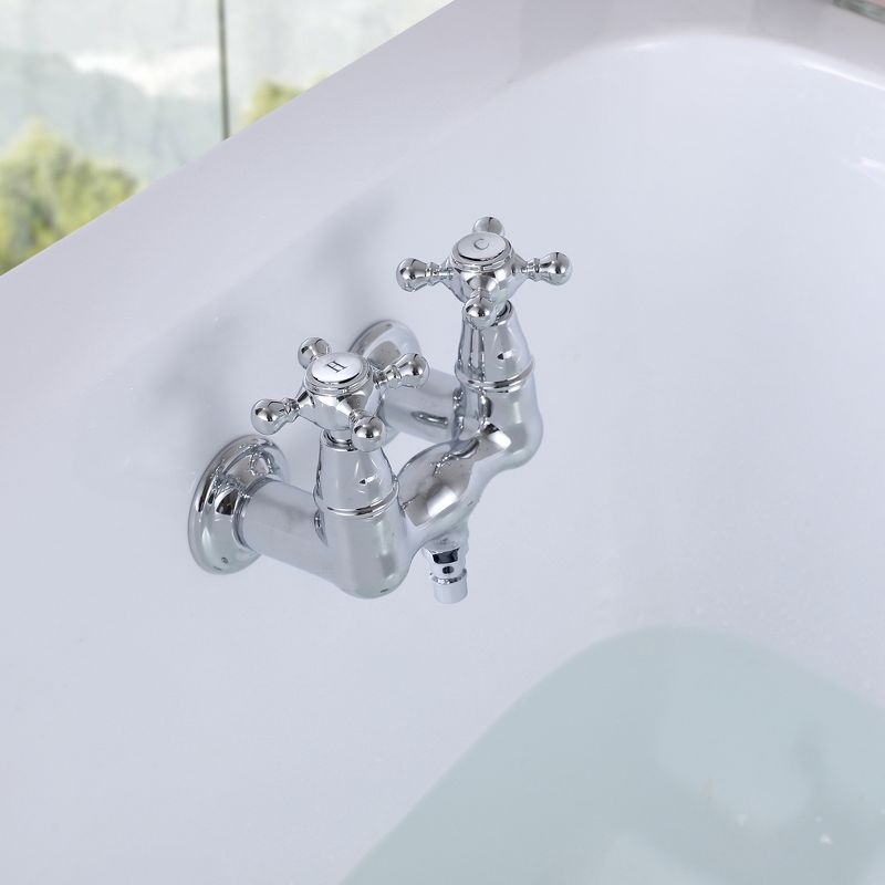Sumerain Wall Mount Tub Faucet Vintage Leg Tub Filler High Flow Chrome with High Flow, 5 of 14