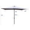 Sapphtopaz 10x6.5Ft Patio Umbrella Outdoor Rectangular LED Umbrellas Waterproof with Crank and Push Button Tilt for Garden, Pool - 4 of 4
