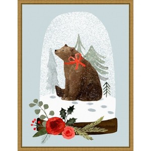 Amanti Art Snow Globe Village IV Bear by Victoria Barnes Canvas Wall Art Print Framed 18 x 24-in. - 1 of 4