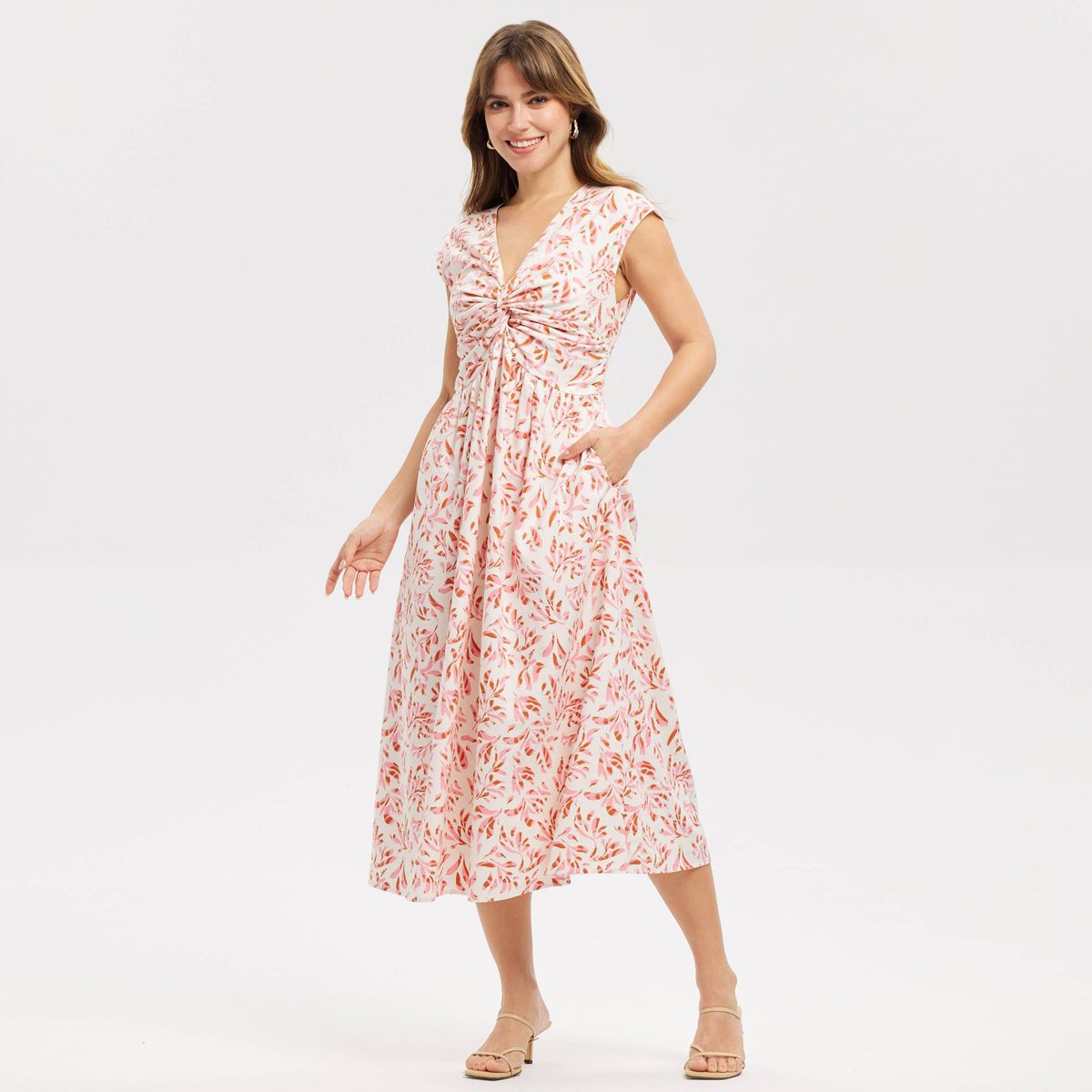 Women's Twist-Front Midi Dress - A New Day™ - thumbnail 6