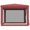 vidaXL Party Tent with 4 Mesh Sidewalls Red 9.8'x9.8' HDPE - 4 of 4