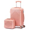 Karl Home 2 Piece Set ABS Trolley Cases striped Pattern Luggage (12in   20in) Black - 3 of 4