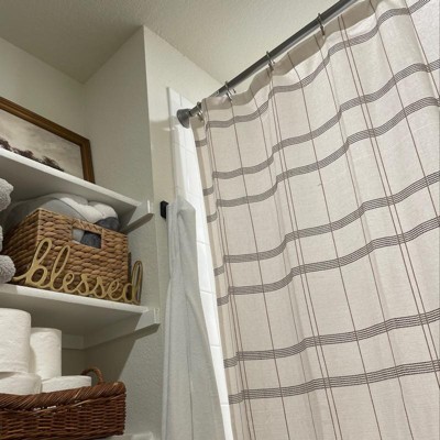 Woven Modern Plaid Shower Curtain Ivory - Threshold™ : Target