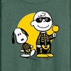 Women's - Peanuts - Charlie And Snoopy Skeleton Lightweight French Terry Wide Neck Long Sleeve Shirt - 2 of 4