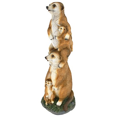 Hand-Painted Resin Meerkat Family Garden Statue
