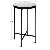 Kate and Laurel Celia Round Metal Tea Table, 14x14x25.75, Black and White - 2 of 4