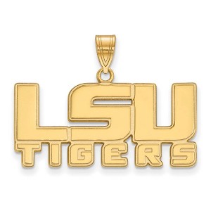 Black Bow Jewelry 10k Yellow Gold Louisiana State Fighting Tigers NCAA Medium Pendant - 1 of 3