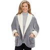 Collections Etc Cozy Soft Fleece Shawl Collar Open-Front Jacket with Pockets - 4 of 4