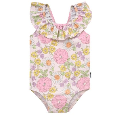 Gerber Baby Girls' One-Piece Swimsuit - Retro Floral - 6-9 Months