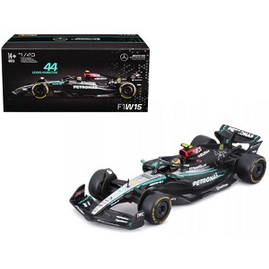 Mercedes-AMG F1 W15 E Performance #44 "Petronas" F1 World Championship (2024) w/Figure & Case 1/43 Diecast Model Car by Bburago - 1 of 4