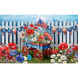 Briarwood Lane Spring Doormat 30x18 Indoor Outdoor Patriotic Wagon For Spring Doormat - 1 of 4