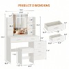 Vanity Desk with Mirror, 6 Drawers, Shelves, Charging Station, - 2 of 4