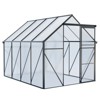 CAVINAS 6x8 ft Polycarbonate Greenhouse with Raised Base and Anchor Aluminum Heavy Duty Walk-in Greenhouses for Backyard - 2 of 4