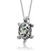 Sophisticated Sterling Silver Necklace with Lustrous White Gold Plating and a Stunning Abalone Pendant - 4 of 4