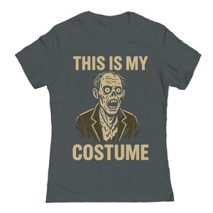 Rerun Island Women This Is My Costume Zombie Short Sleeve Graphic Cotton T-Shirt - 1 of 4