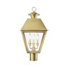 Livex Lighting Wentworth 3 - Light Post Light in  Natural Brass - 4 of 4